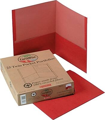 EarthWise Portfolios  
25 Twin Pocket Portfolios  
Paper made from 100% recycled fibers  
ESSELTE  
7AS11  
Larithmic  
Made in the USA