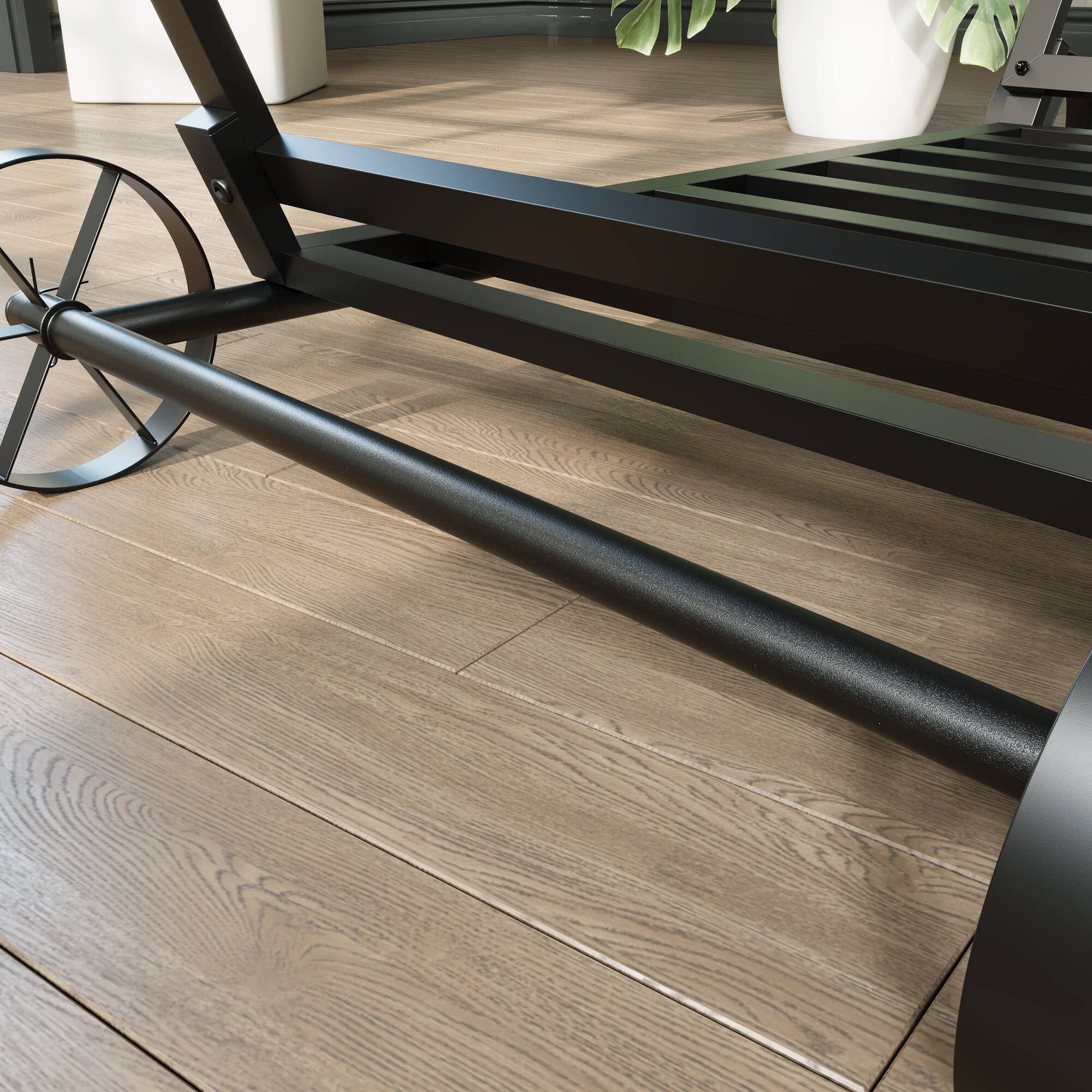 Alt View 8. Famapy - Heavy-Duty Firewood Rack with Wheels – 150 lbs Capacity, Indoor Outdoor Metal Log Holder Cart for Fireplace Storage - Black.