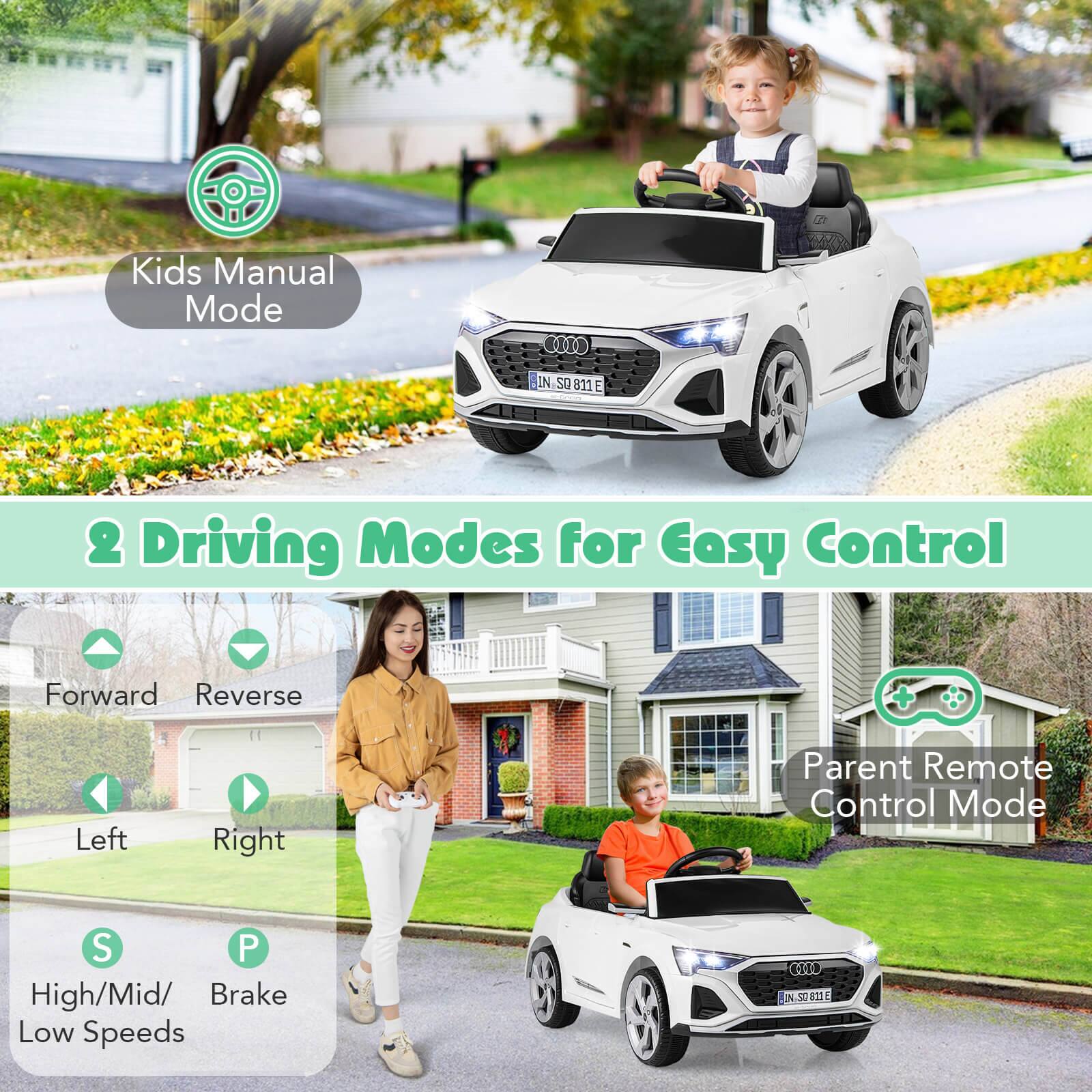 Kids Manual Mode

2 Driving Modes for Easy Control

Forward Reverse
Left Right

High/Mid/ Low Speeds
Brake

Parent Remote Control Mode