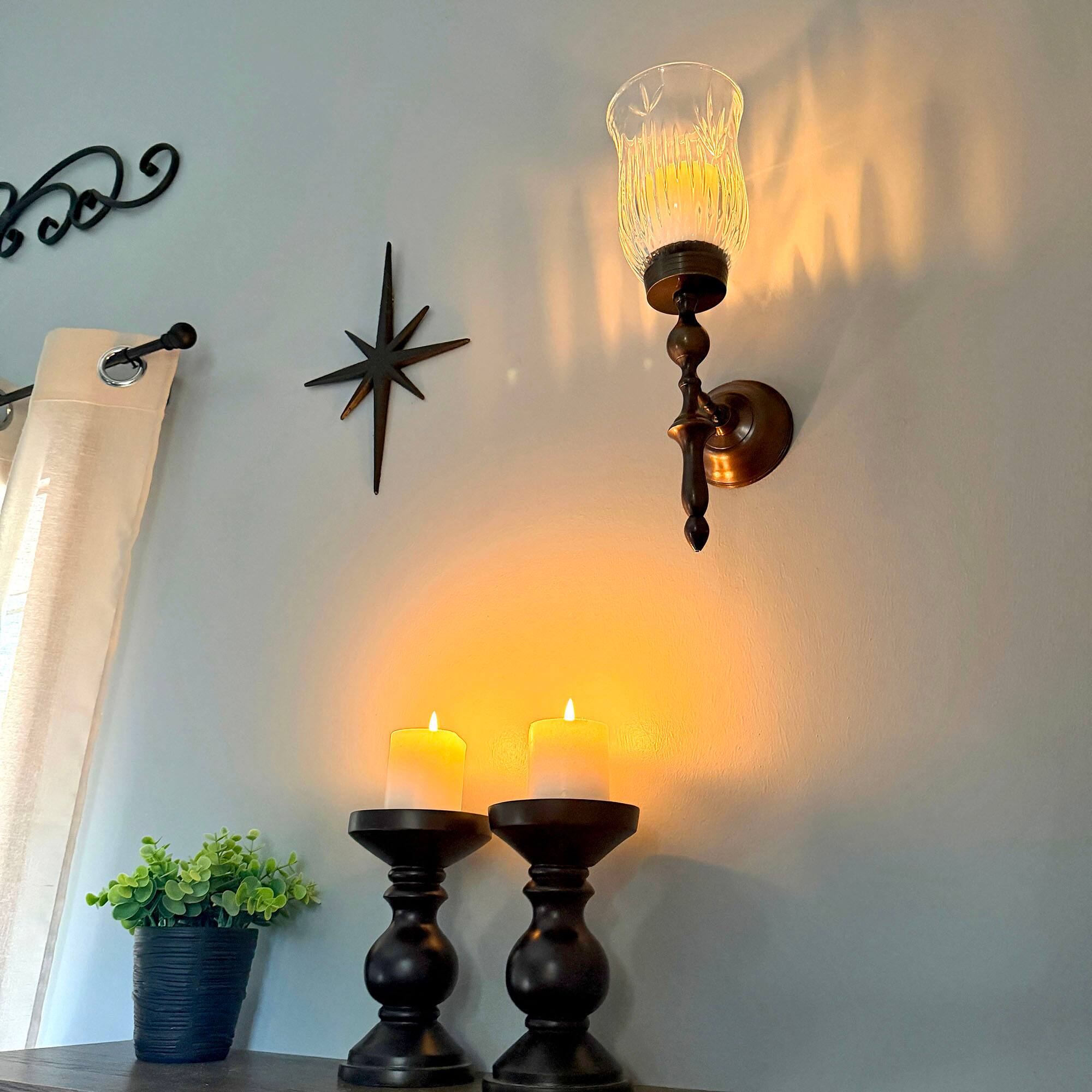 Alt View 5. Things2Die4 - Wall Candle Sconce Bronze Finish Lead Crystal Glass 15 in Metal and Glass - Bronze.