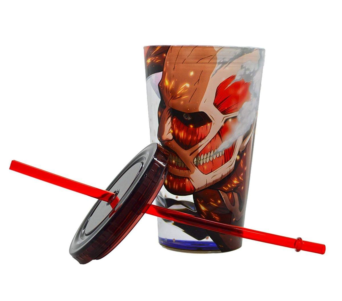 Alt View 10. Just Funky - Colossus Attack On Titan Travel Cup - Red.