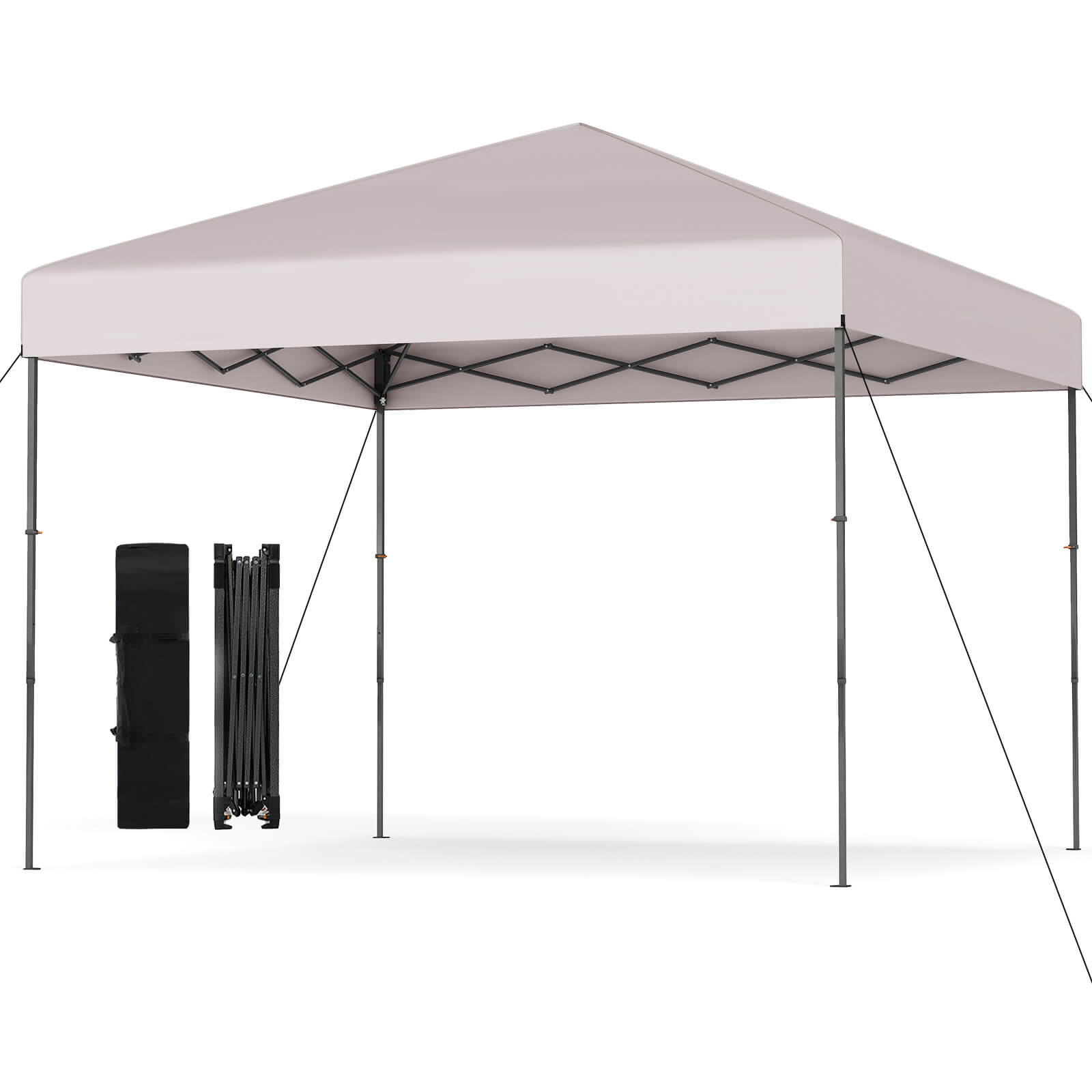 Costway - 10 X 10 FT Pop up Canopy Tent with Portable Carrying Bag 8 Stakes 4 Wind Ropes - Yellow