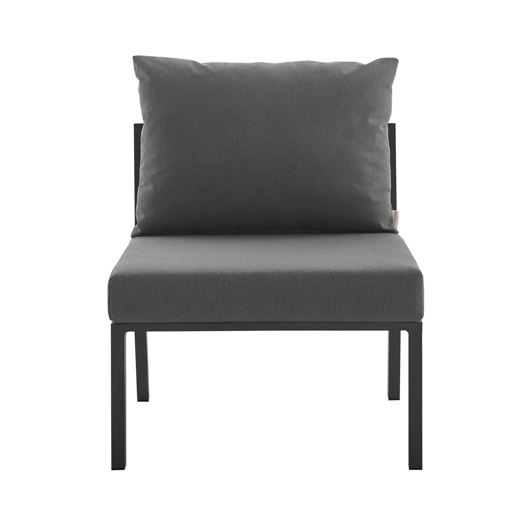 Alt View 2. Modway - Riverside Outdoor Patio Aluminum Armless Chair by Modway - Gray Charcoal.
