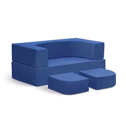 Front. APRILSOUL - Kids Sofa Bed Modular Couch Free Combination Convertible Toddler Play Couch Furniture for Small Playroom - Navy Blue.