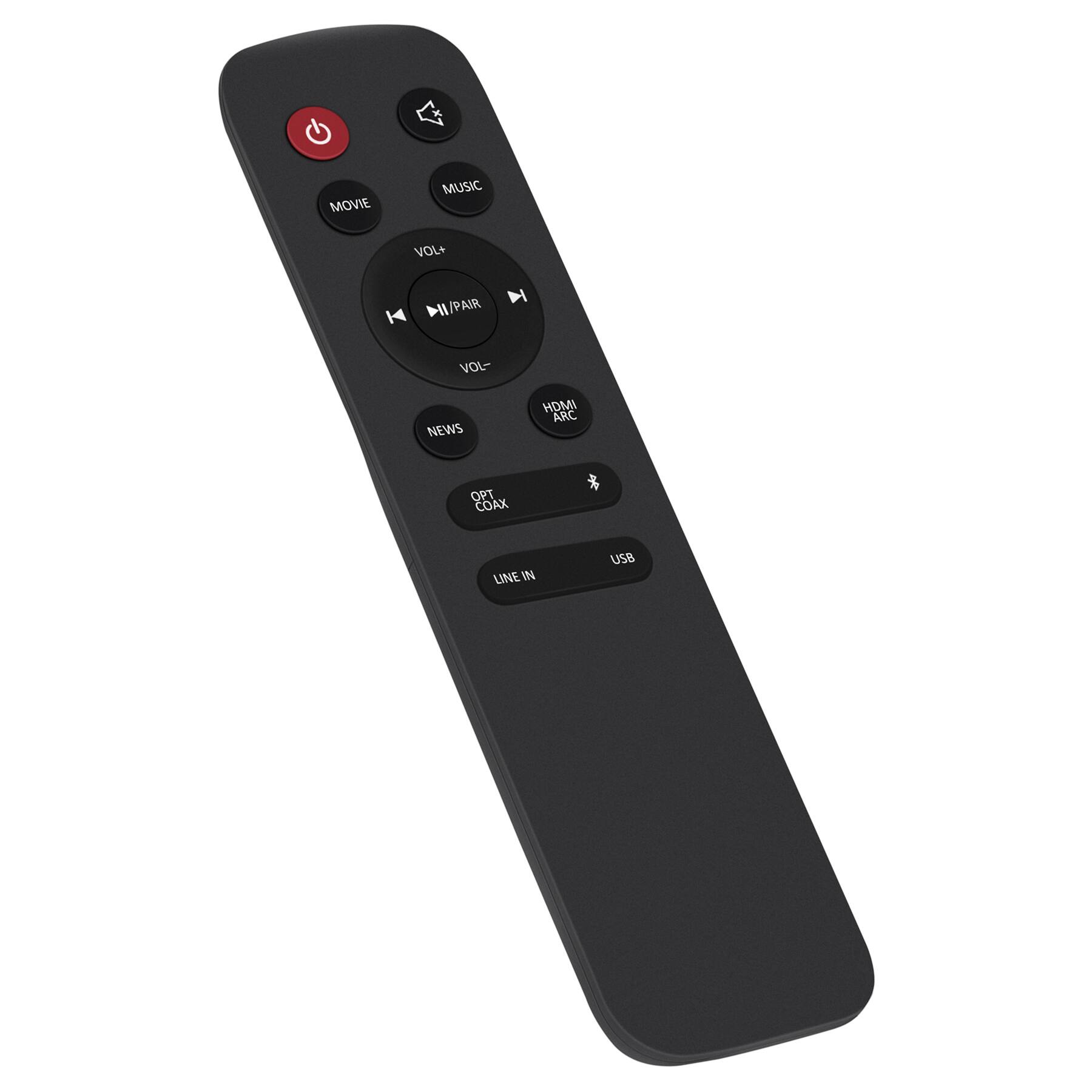 MOVIE  
MUSIC  
VOL+  
VOL-  
NEWS  
HDMI ARC  
USB  
OPT COAX  
LINE IN