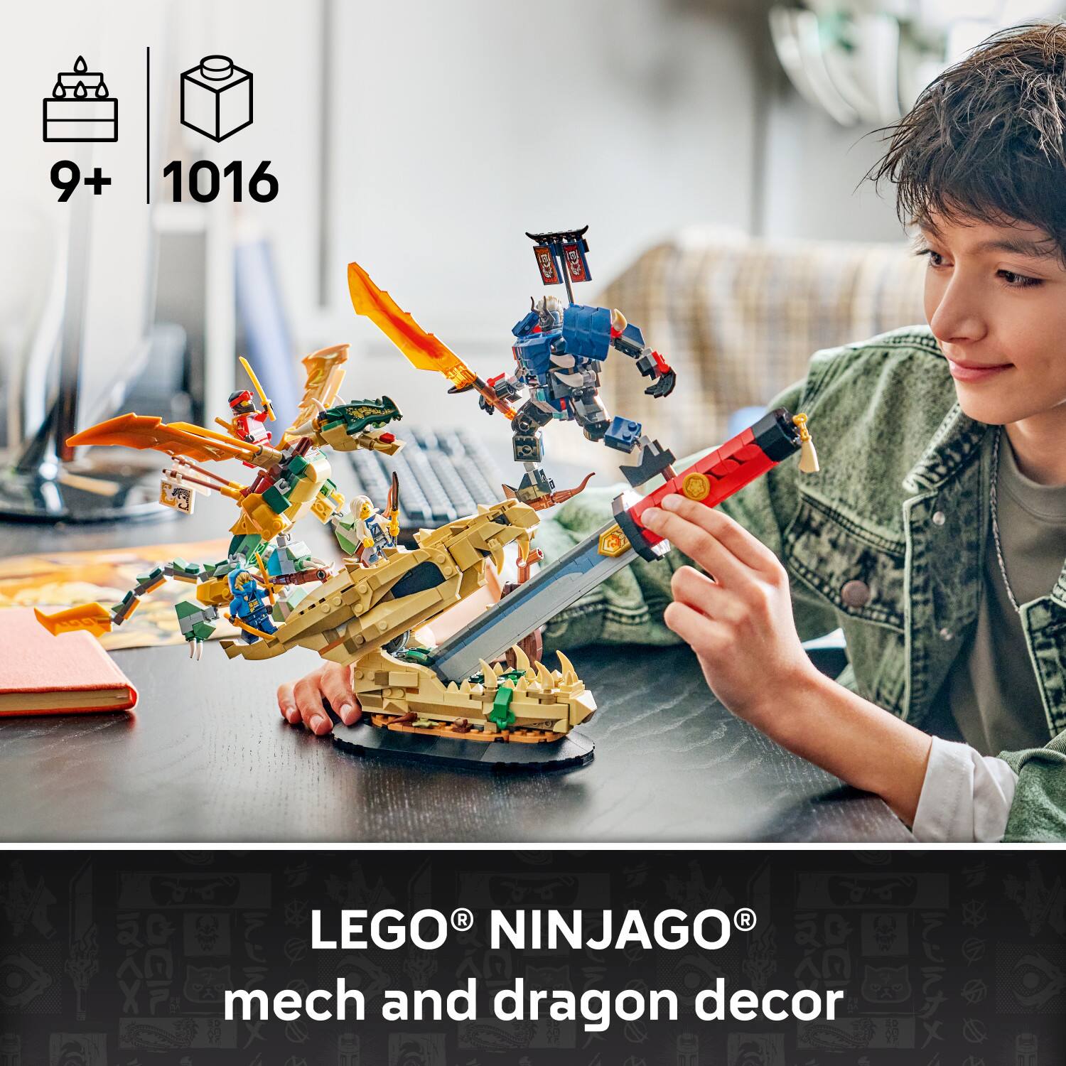 9+ 1016 LEGO NINJAGO mech and dragon decor