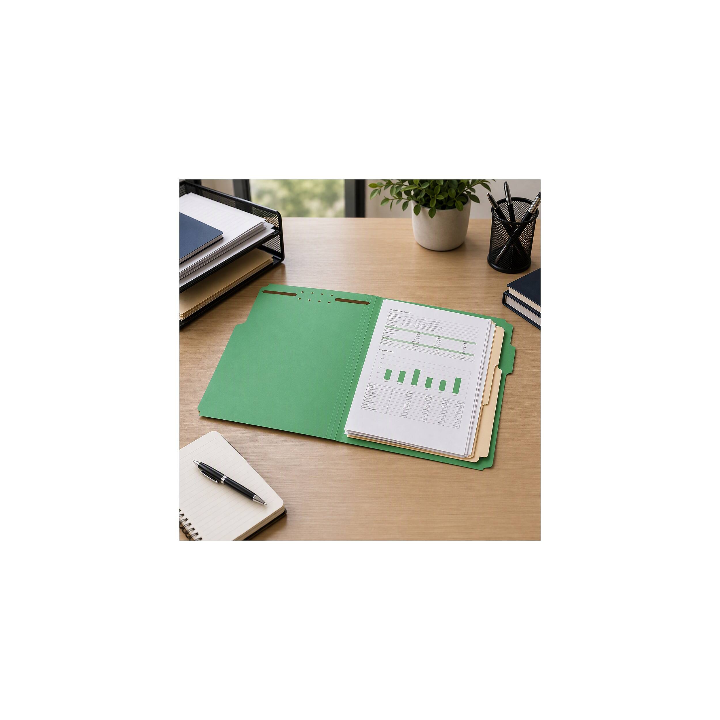 Alt View 10. Staples - Reinforced Classification Folder, 3/4" Expansion, Letter Size, 50/Box - Green.