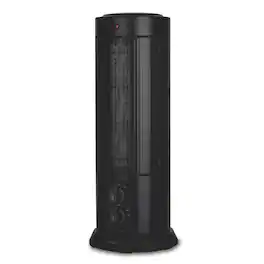 Optimus - 18 in. Oscillating Tower Heater w/ Thermostat - Black