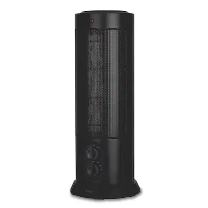 Front. Optimus - Optimus 18 in. Oscillating Tower Heater w/ Thermostat - Black.