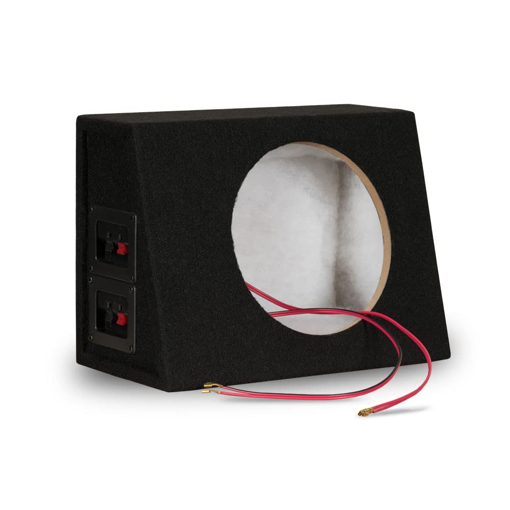 Front. TECH SAFARI - Sealed Single Car Cabinet Box For Dual Woofer Enclosure Audio System Slim Just Wires Drop Your - Default.