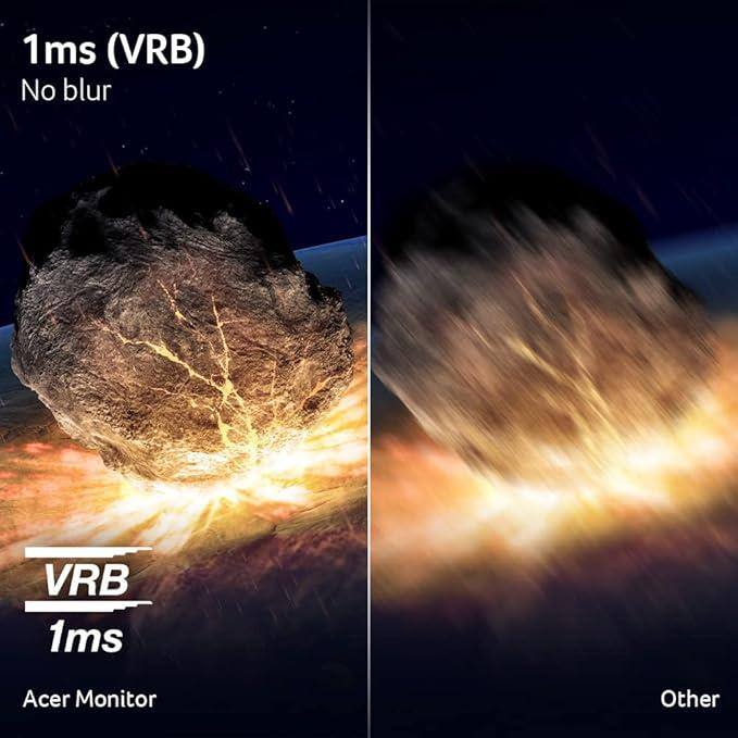 1ms (VRB)  
No blur  

VRB 1ms  
Acer Monitor  

Other