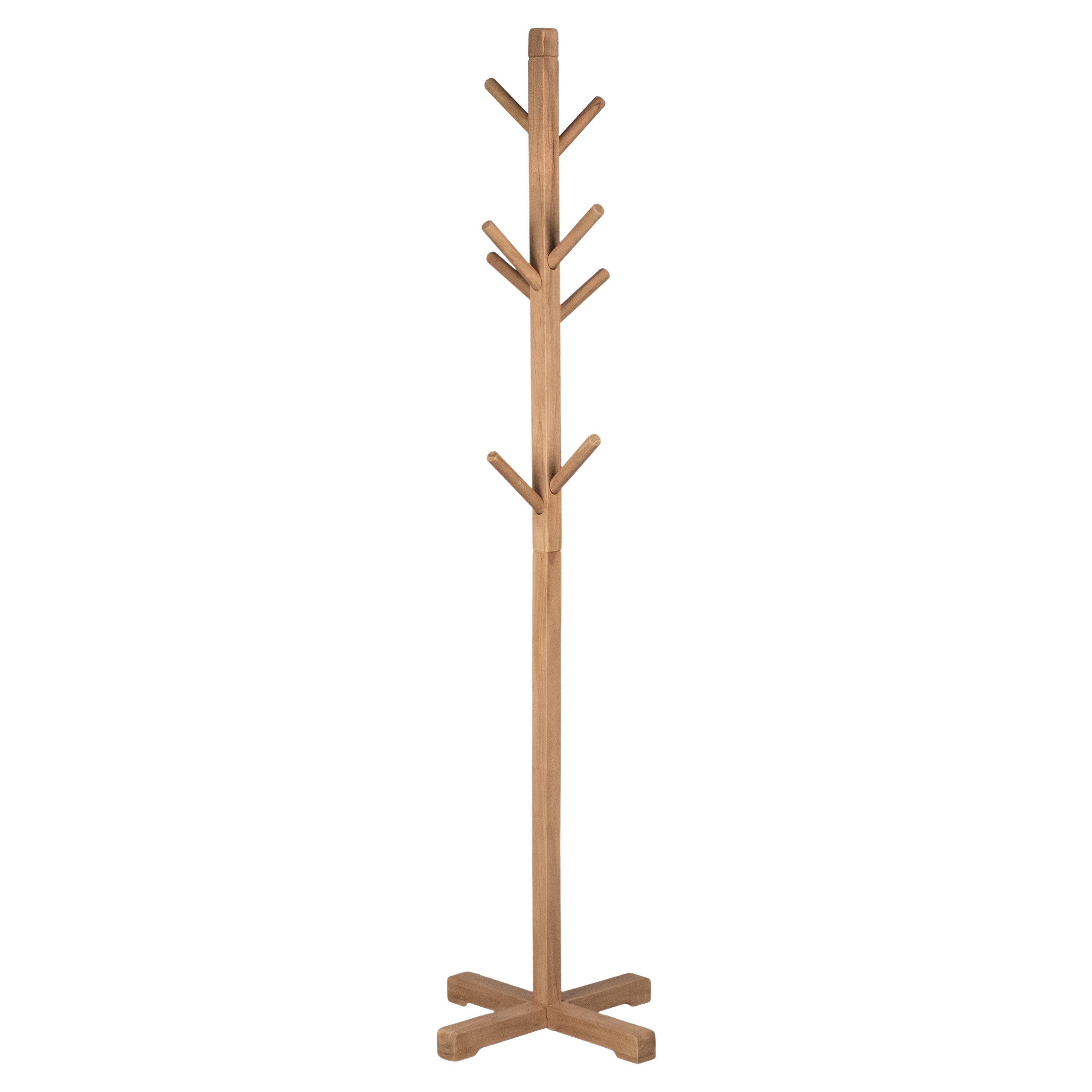 Angle. Manhattan Lane - Hiya Freestanding Hat, Coat Rack, 8 Branch Hooks, 72 Inch - Natural Brown.