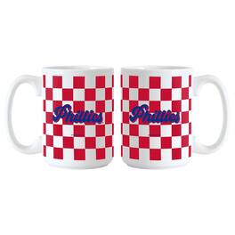 Logo Brands - 2-Pack 15oz. Checkered Wordmark Mug Set - Multicolor