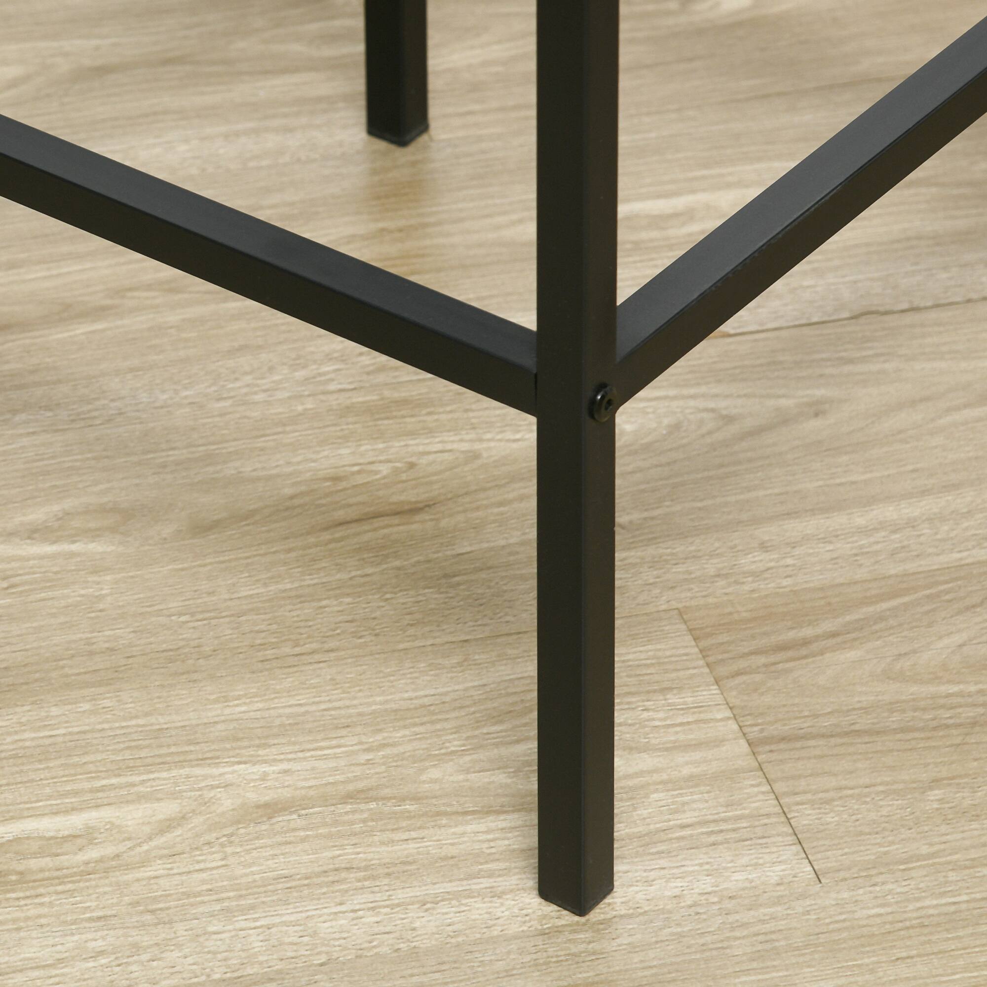 Alt View 5. Homcom - 5-Piece Counter Height Bar Table with Space-Saving Design, Square Kitchen Table and Chairs Set with Footrest, Metal Legs - Gray.