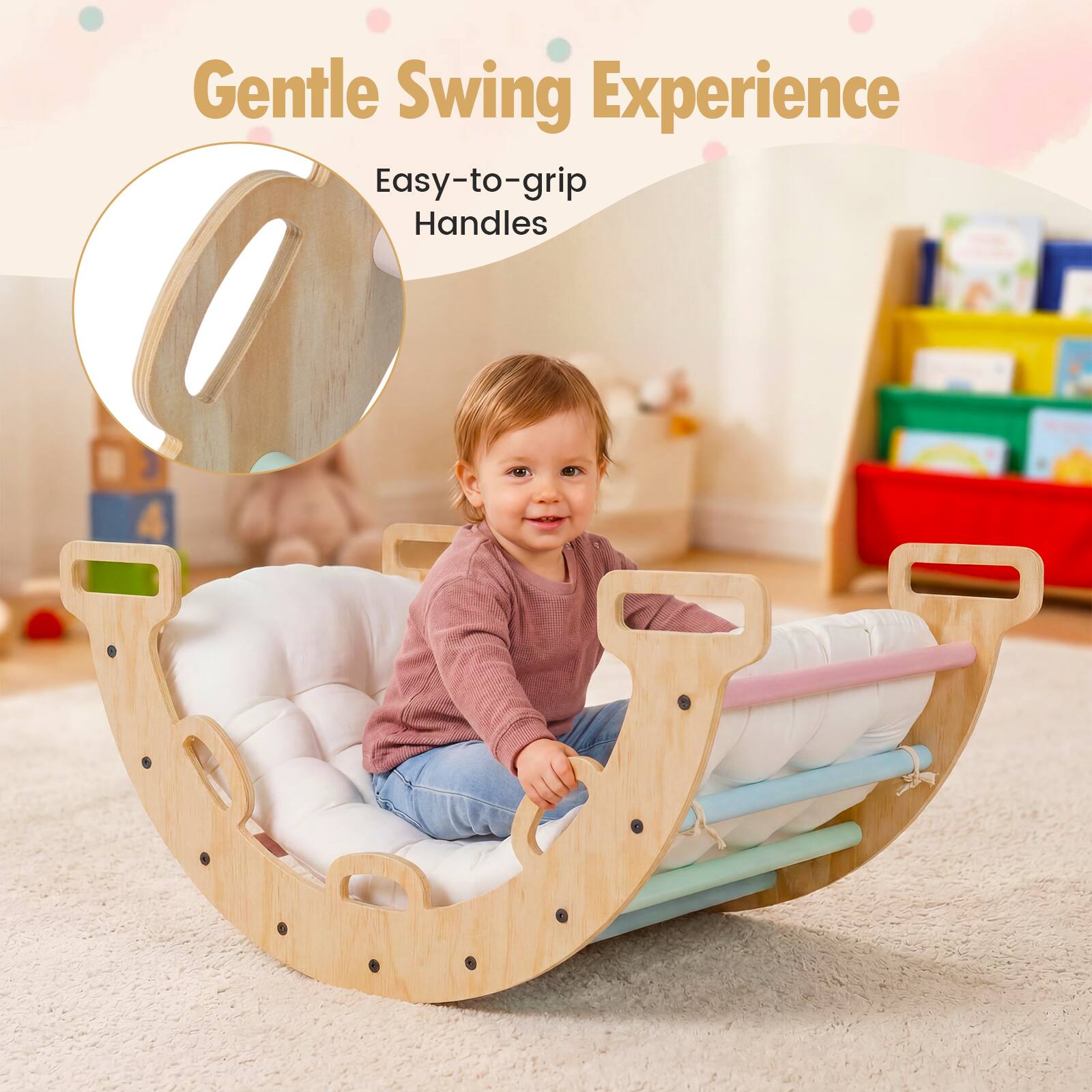Gentle Swing Experience  
Easy-to-grip Handles