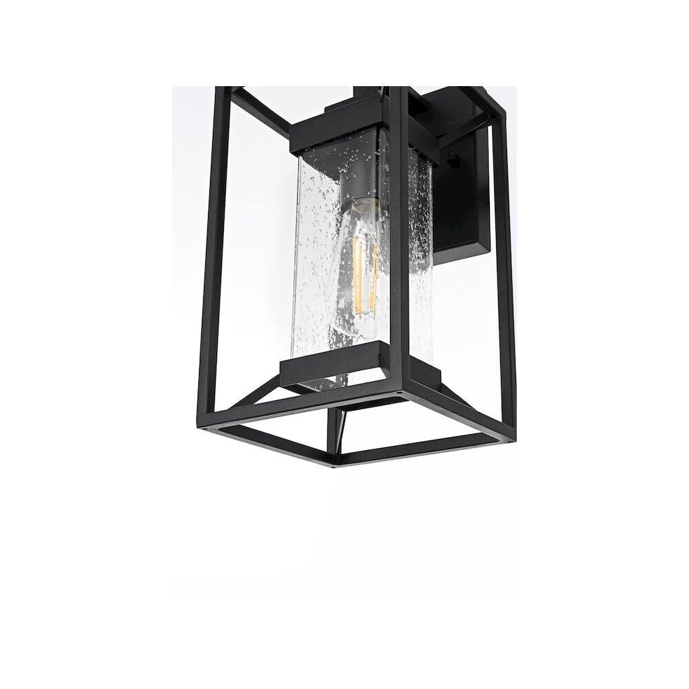 Alt View 2. Elegant Lighting - Willington 7 inch Outdoor Pendant in Black - Black.