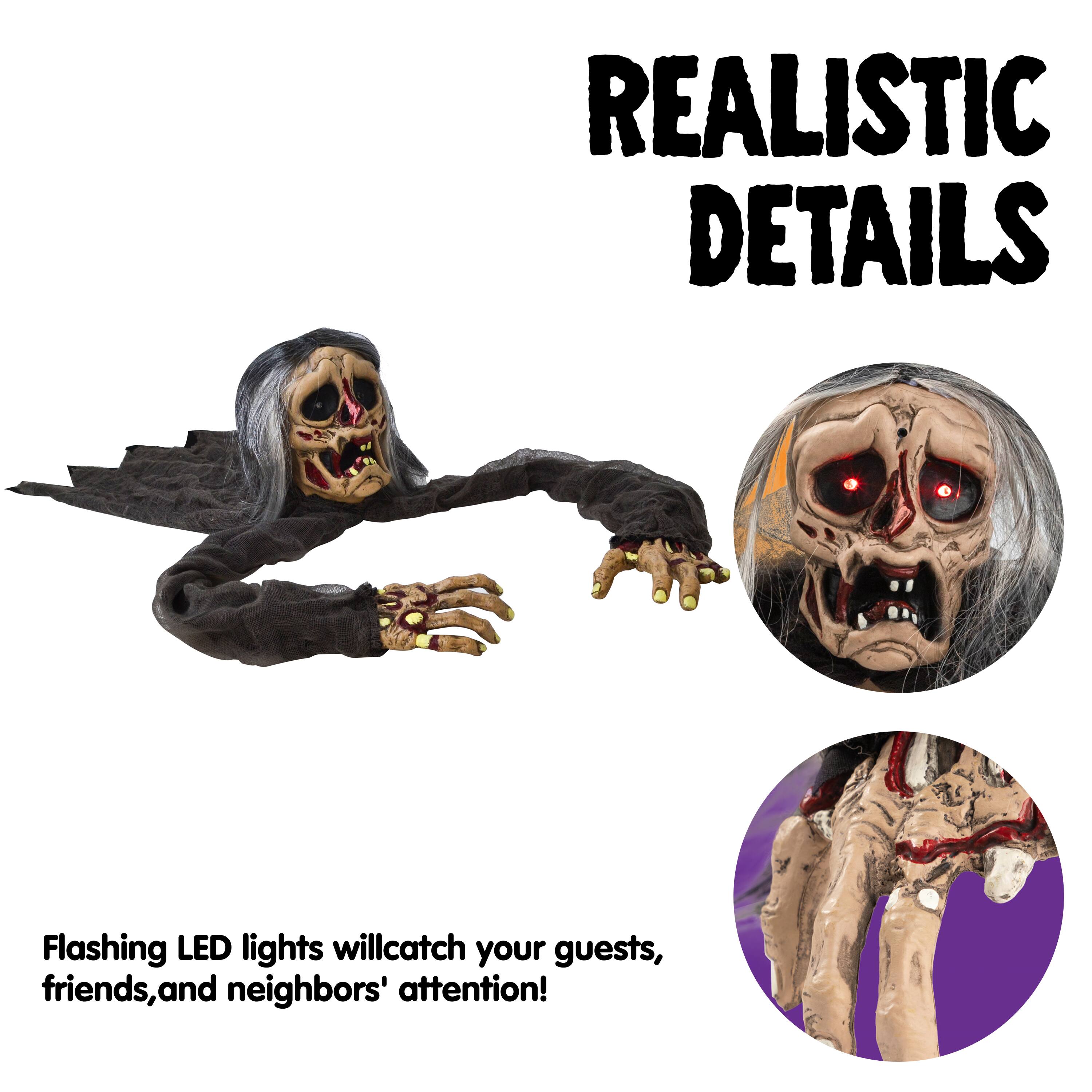 REALISTIC DETAILS  
Flashing LED lights will catch your guests, friends, and neighbors' attention!