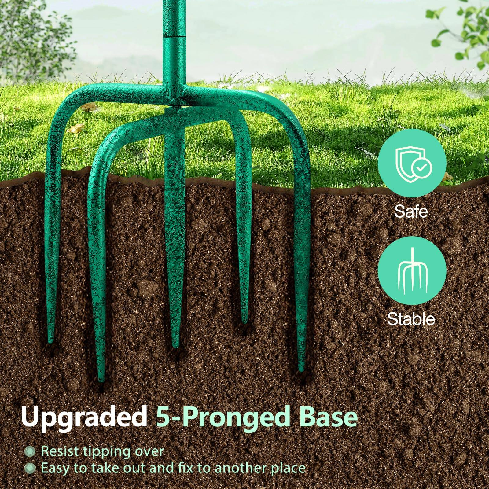 Upgraded 5-Pronged Base

- Resist tipping over
- Easy to take out and fix to another place

Safe
Stable