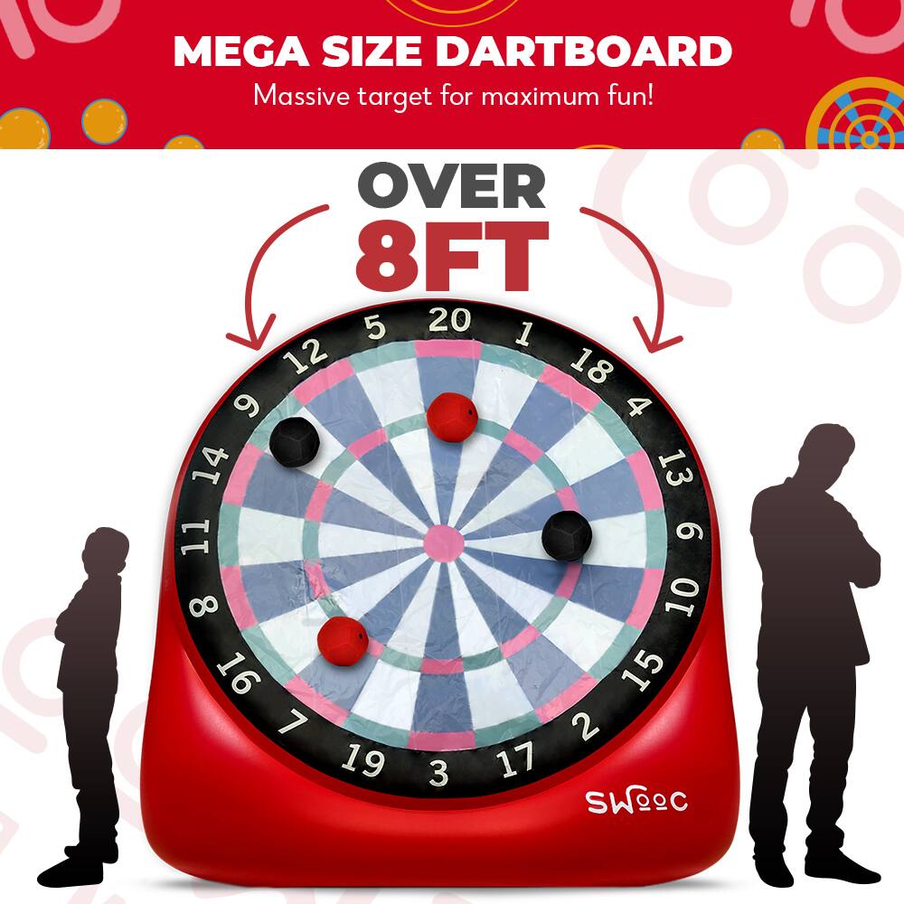MEGA SIZE DARTBOARD  
Massive target for maximum fun!  

OVER 8FT  

SWOOC