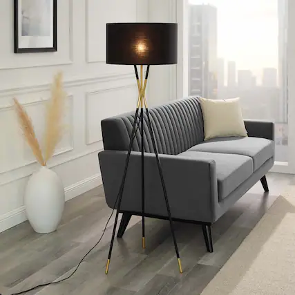 Front. Modway - Audrey Standing Floor Lamp by Modway - Black Black.