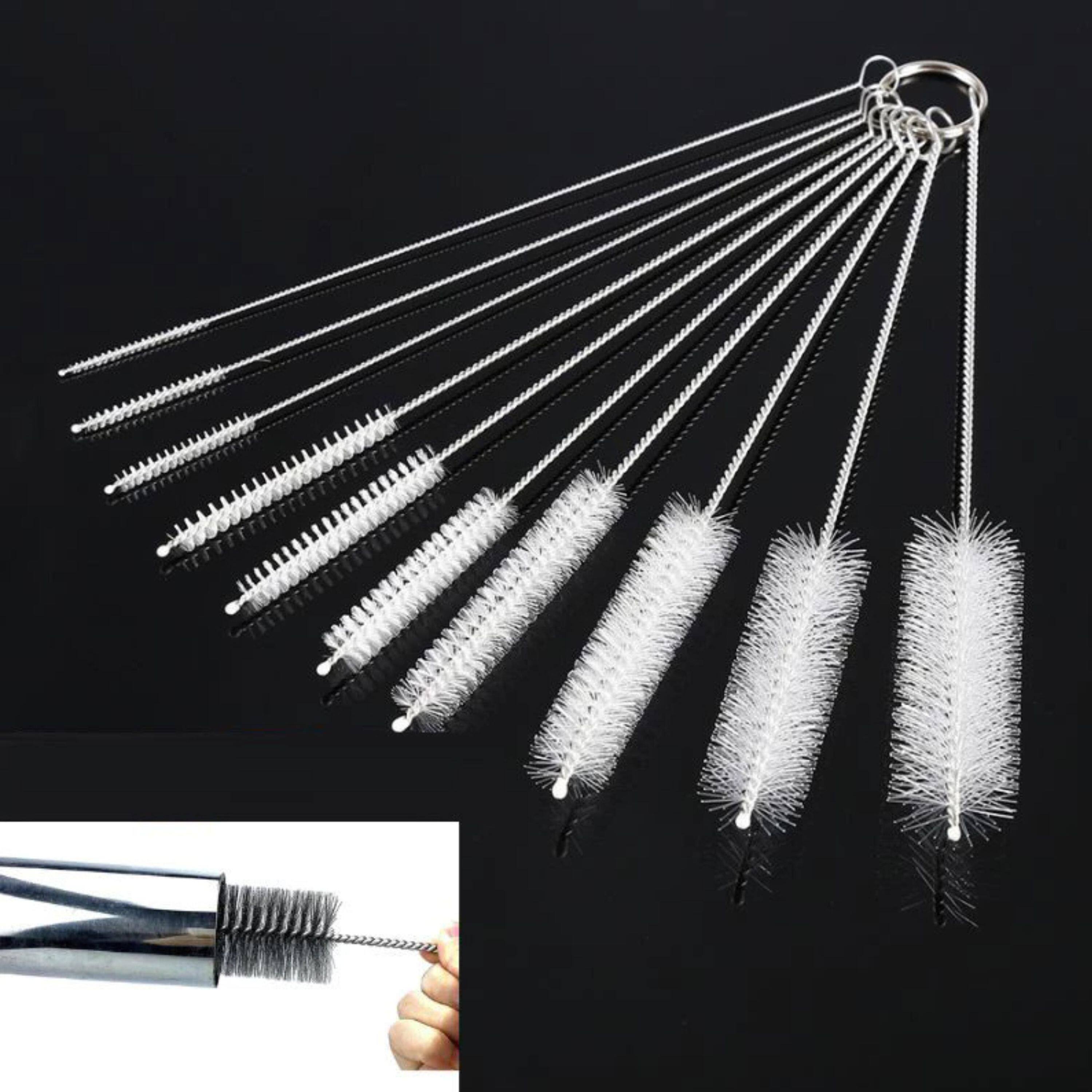 Angle. Kitcheniva - Transparent Nylon Straw Bottle Cleaning Brush Set 10 Pcs.