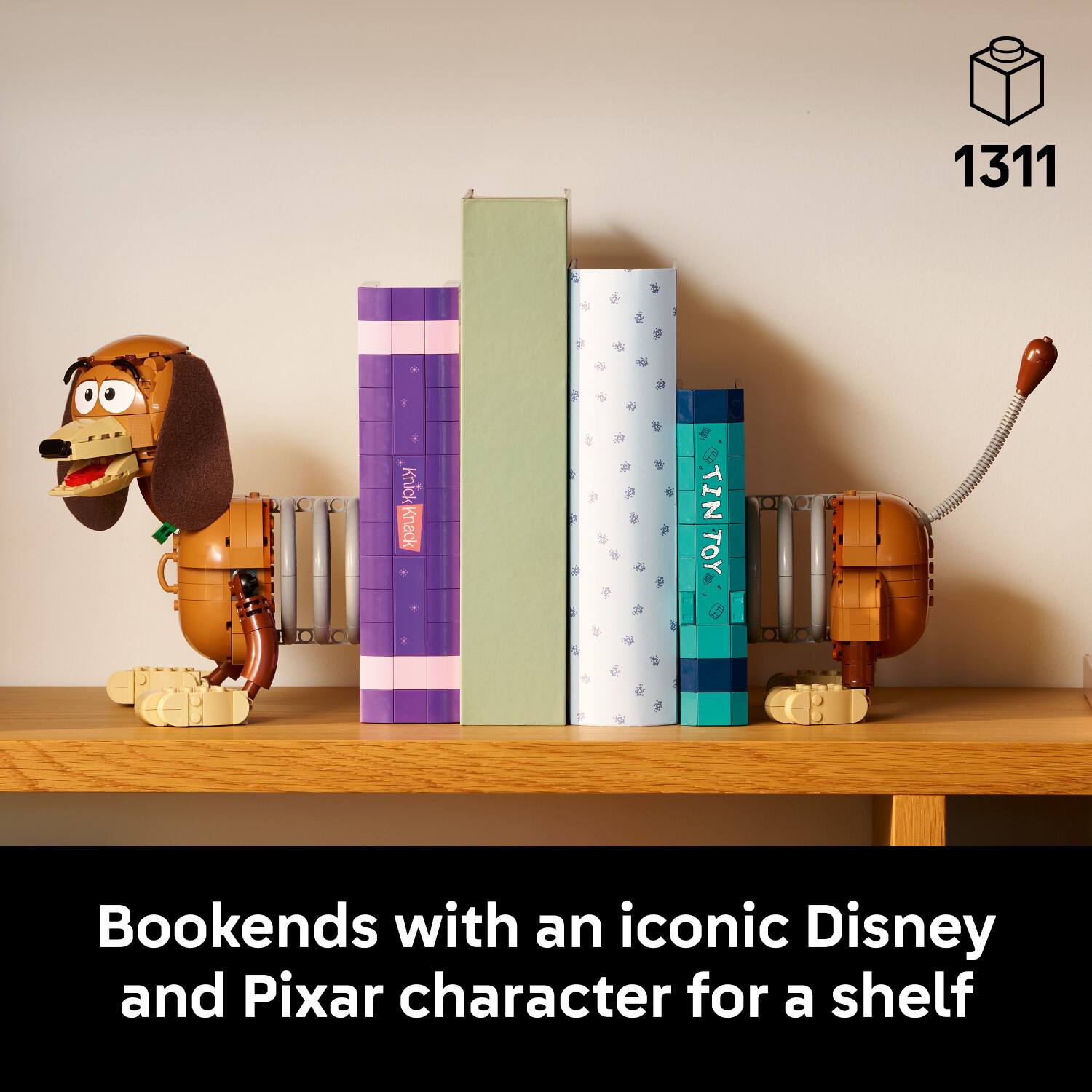1311 Knick Knack TIN TOY Bookends with an iconic Disney and Pixar character for a shelf