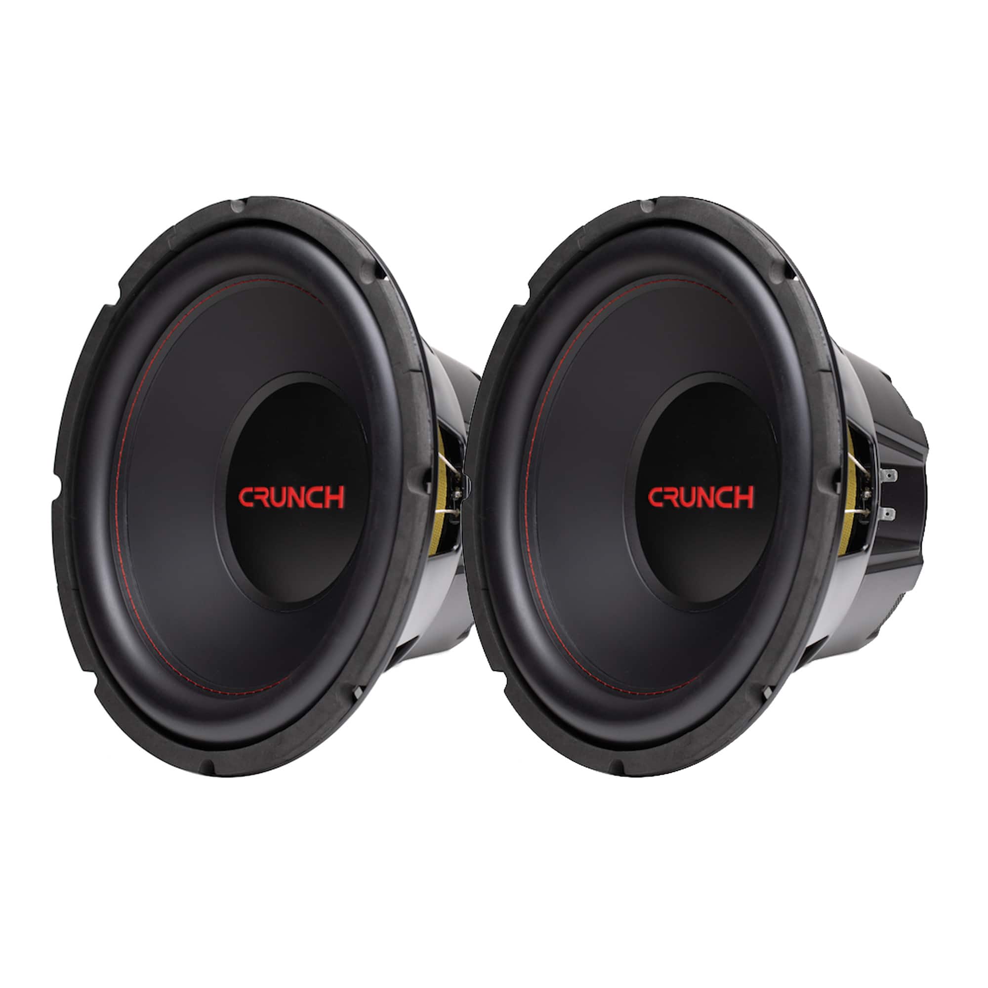 Crunch - CRW12D4 12 Inch MAX 4 Ohm Dual Voice Coil Car Subwoofer Speakers (2 Pack) - Black