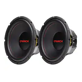 Crunch - CRW12D4 12 Inch MAX 4 Ohm Dual Voice Coil Car Subwoofer Speakers (2 Pack) - Black