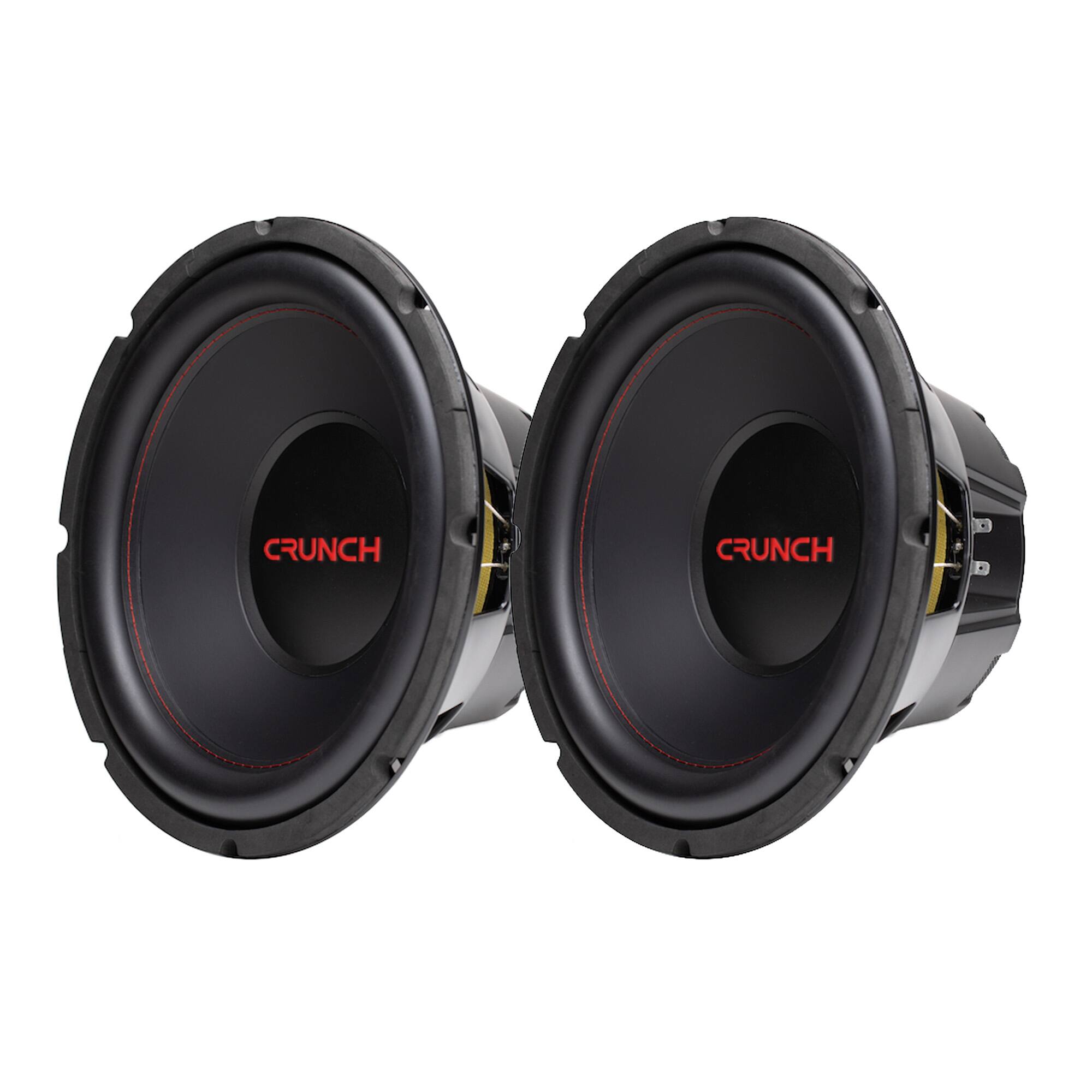 Crunch - CRW12D4 12 Inch MAX 4 Ohm Dual Voice Coil Car Subwoofer Speakers (2 Pack) - Black