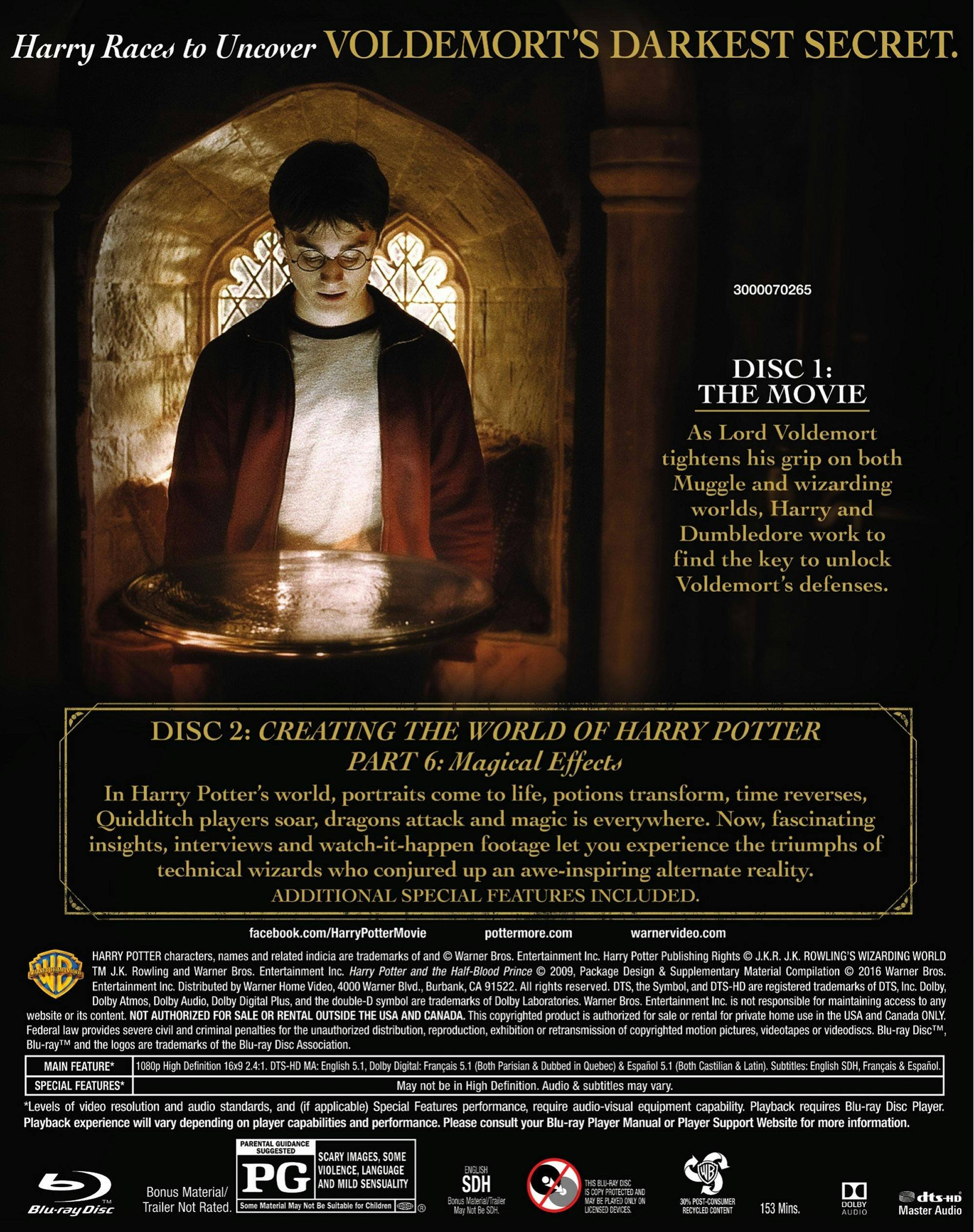 Back. Harry Potter and the Half-Blood Prince (Blu-ray 2-Disc Collector's Edition) [Blu-ray].