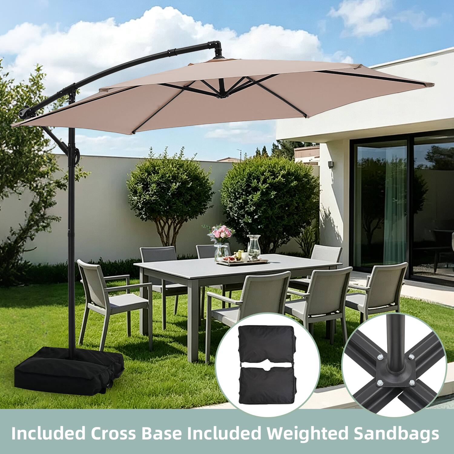 Included Cross Base Included Weighted Sandbags