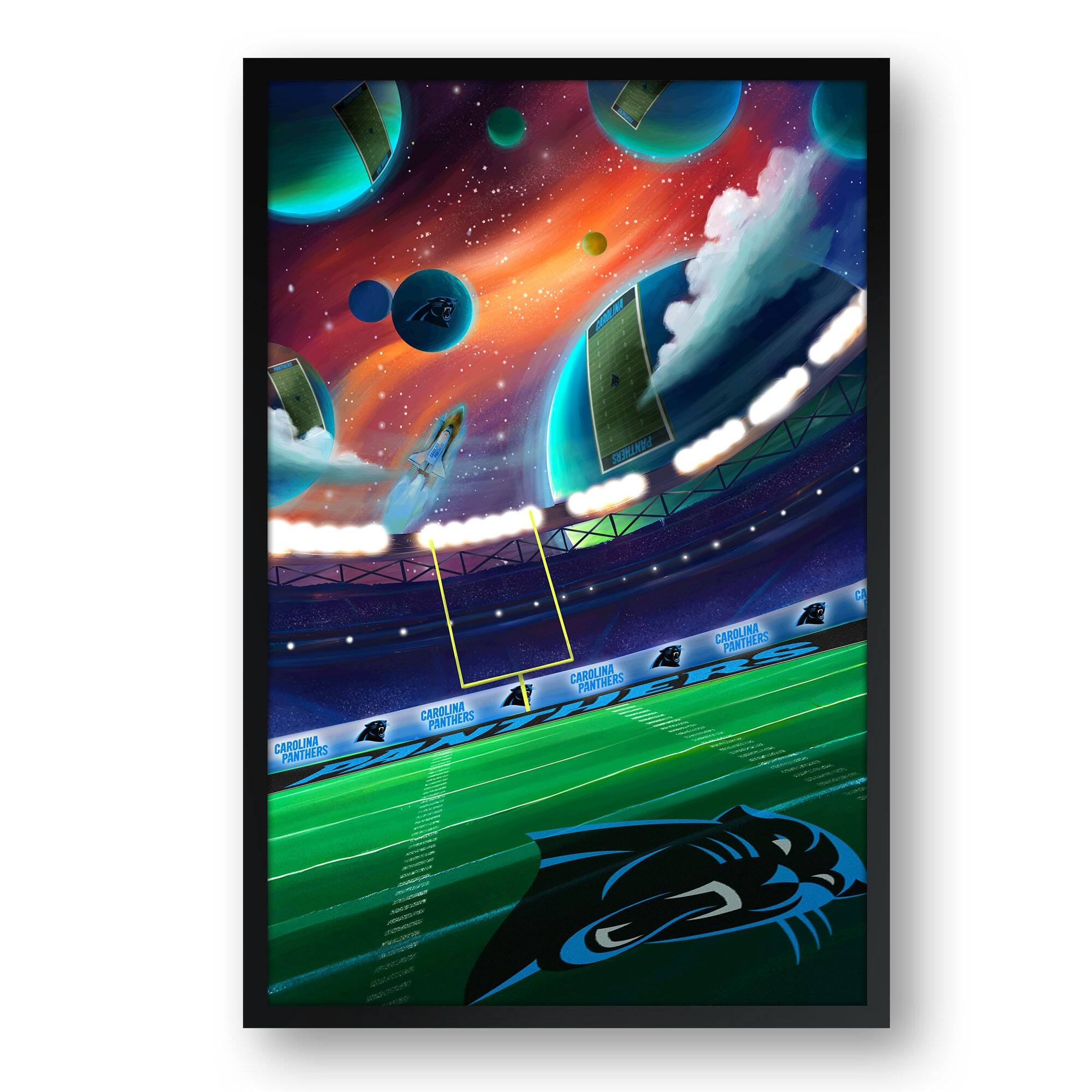 Carolina Panthers Galaxy Print Framed Art