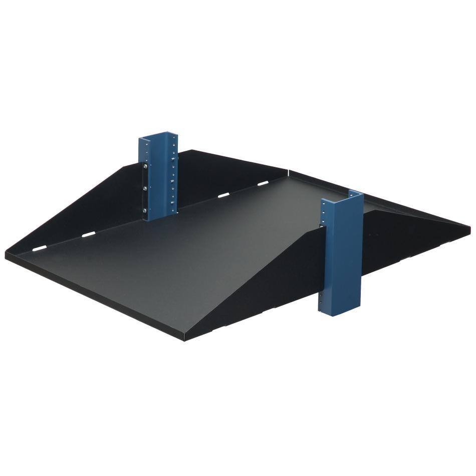 Front. RackSolutions - RackSolutions 3U 2Post Center Mount Solid Shelf 29in Depth - Flanged Down, Supports 300 lbs, Compatible with 2 Post Rack - Black.