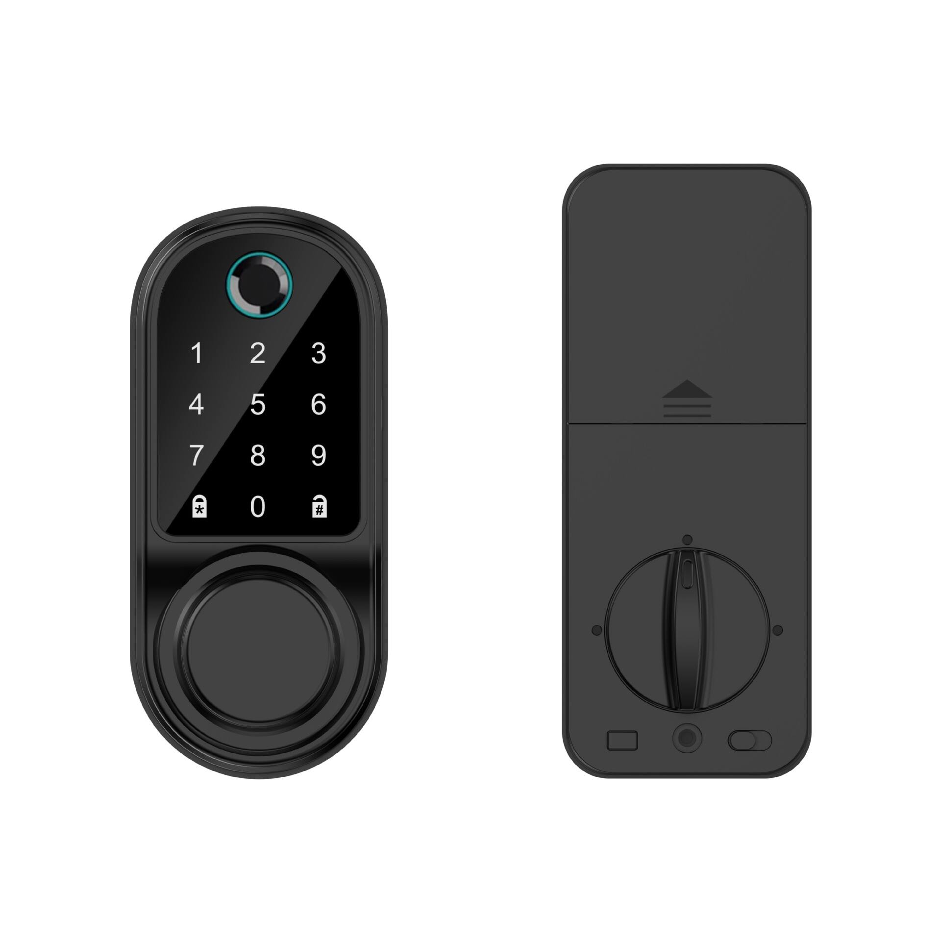 Front. Cluzine - Smart Lock,Fingerprint,Password,APP Control,IP54 Waterproof,For Home,Apartment,B&B.
