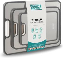 Baker's Secret - Titanium Cutting Boards for Kitchen 12" 15" 18", 3pcs Cutting Board Pure Titanium and Wheat Straw PP