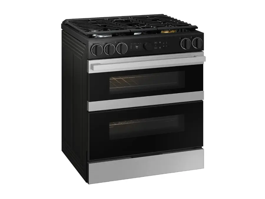 Alt View 23. Samsung - Bespoke 6.0 Cu. Ft. Slide-In Gas Convection Range with Flex Duo Convertible Double Oven Technology - Stainless Steel.