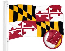 G128 - Maryland State Flag — Embroidered 300D Polyester, 2 x 3 ft, Brass Grommets - Assorted Colors