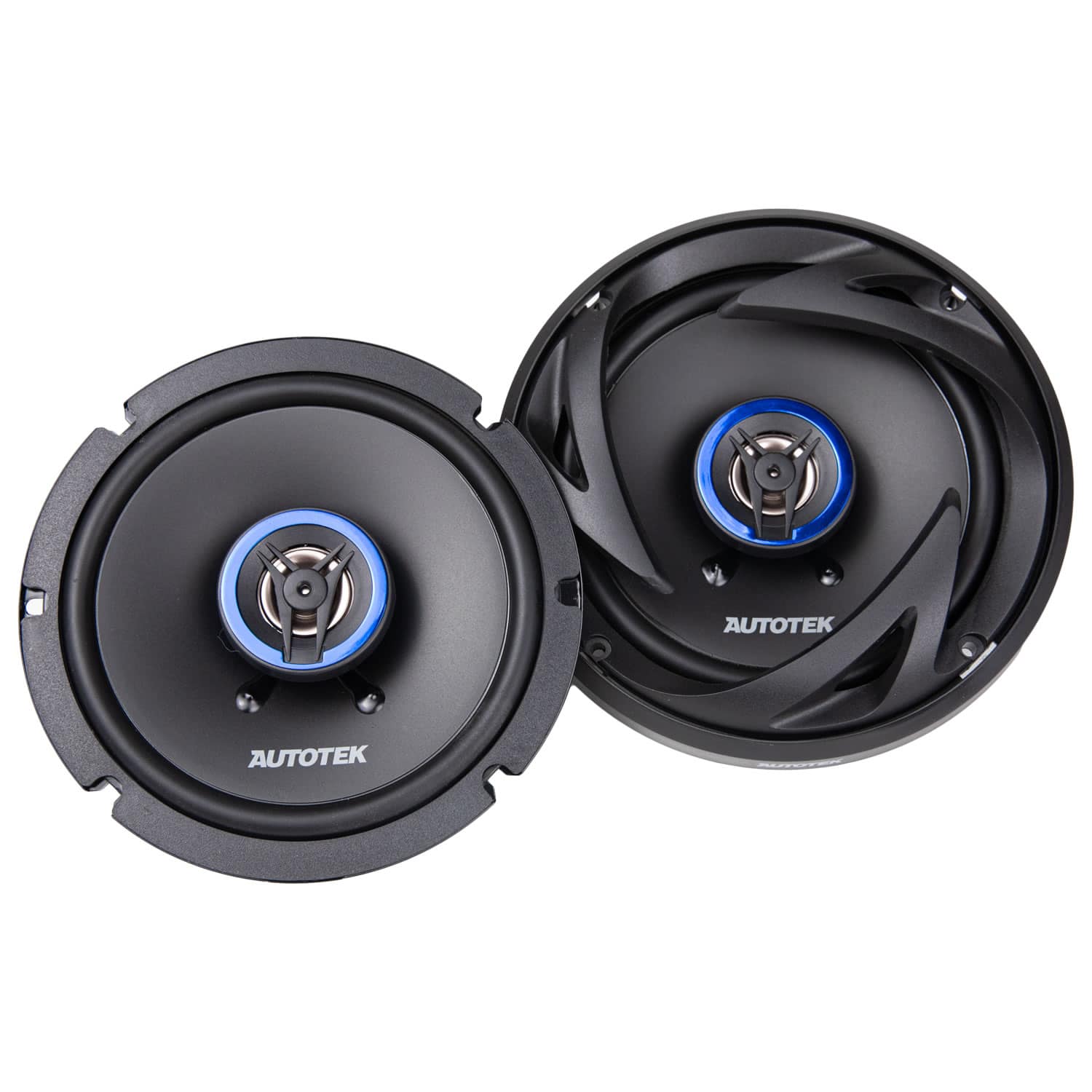 AutoTek - Street Machine 6.5 Inch 2-Way Shallow Car Audio Coaxial Speakers, Pair - Black