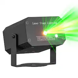 UKing - Mini Laser Stage Light Projector - Red & Green Disco KTV Light, Sound Activated
