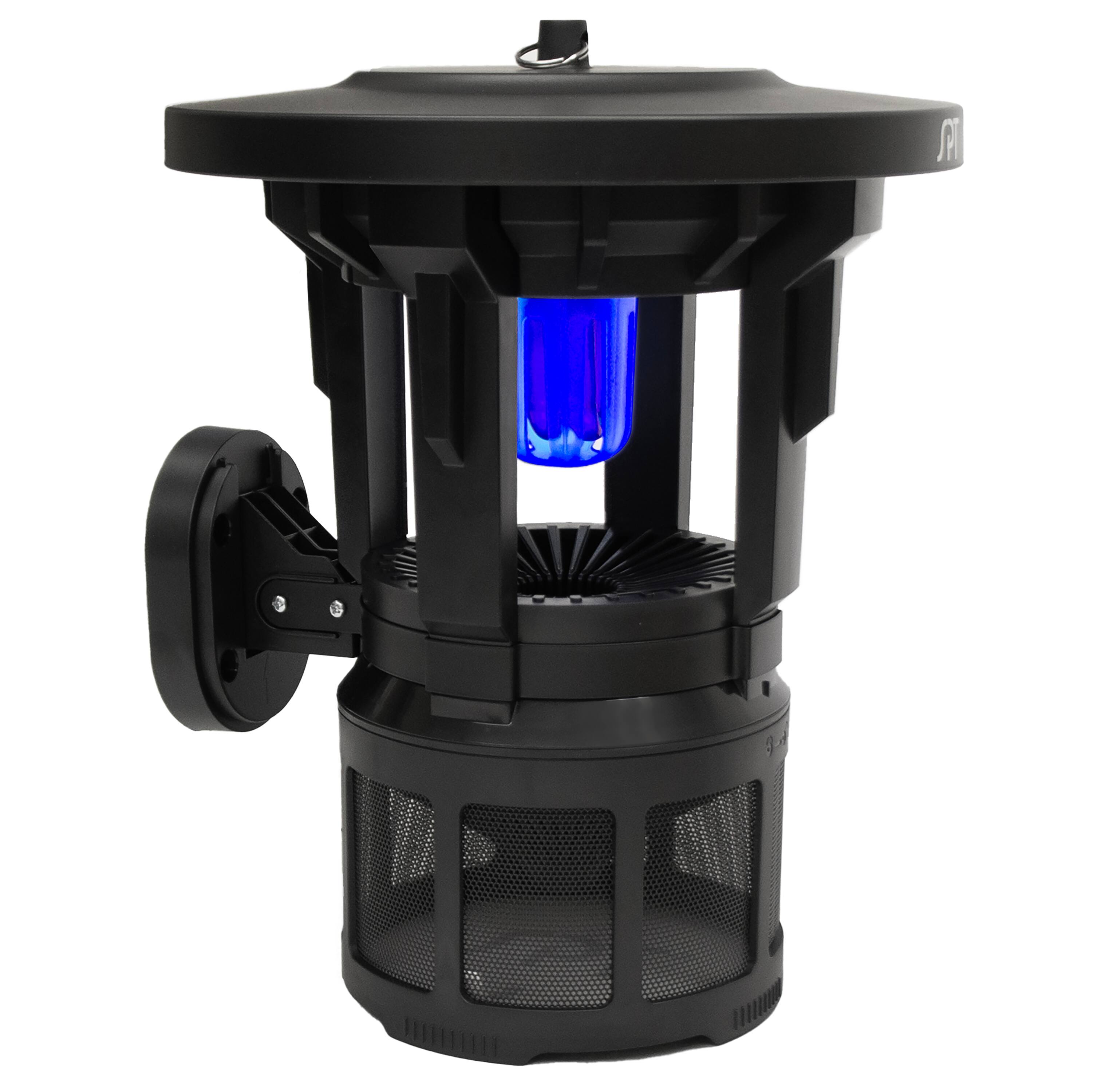 Left. SPT - Outdoor Electric Insect Trap with Glue Pads - Black.