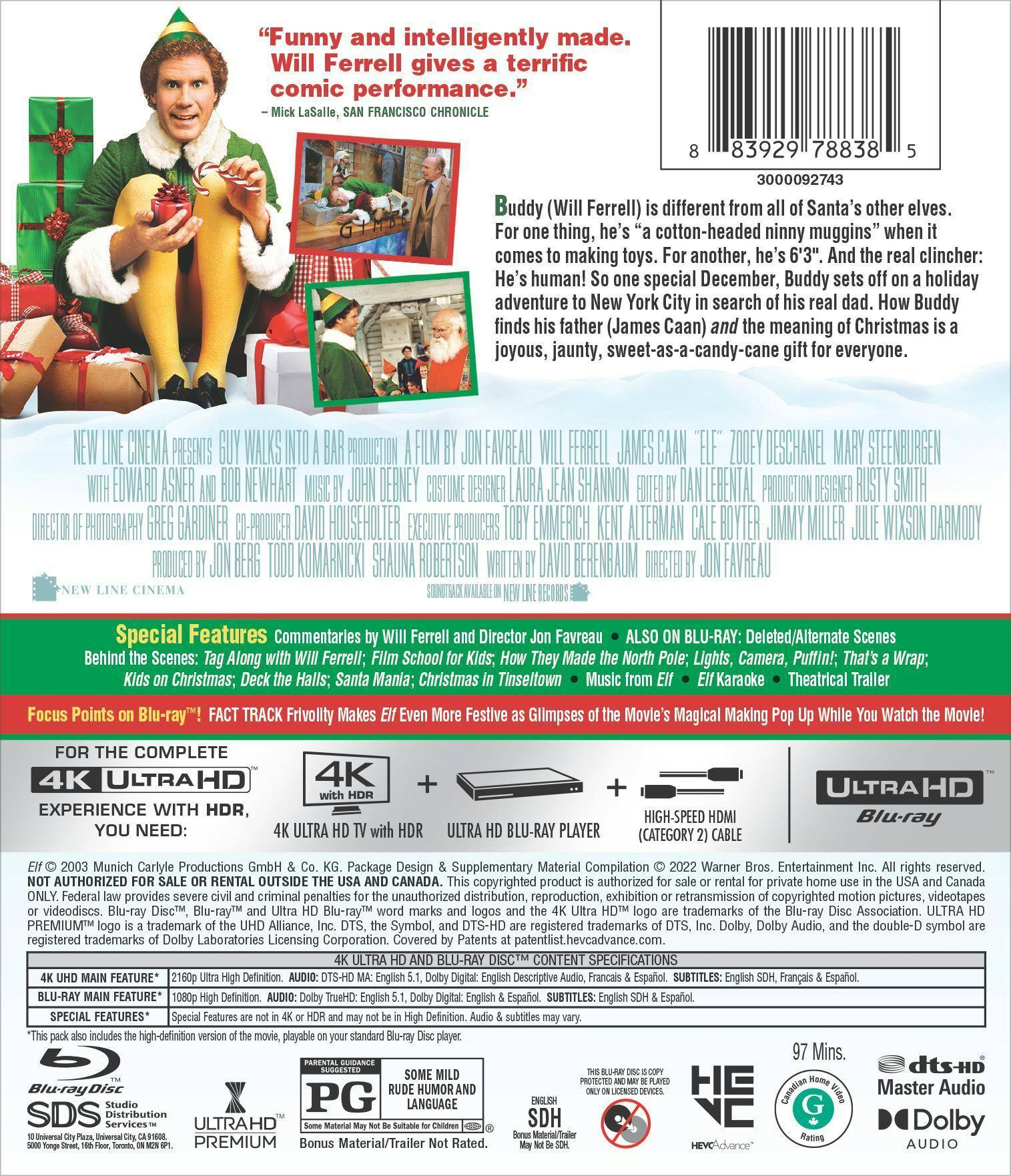 Back. Elf   - 4K Blu-Ray.