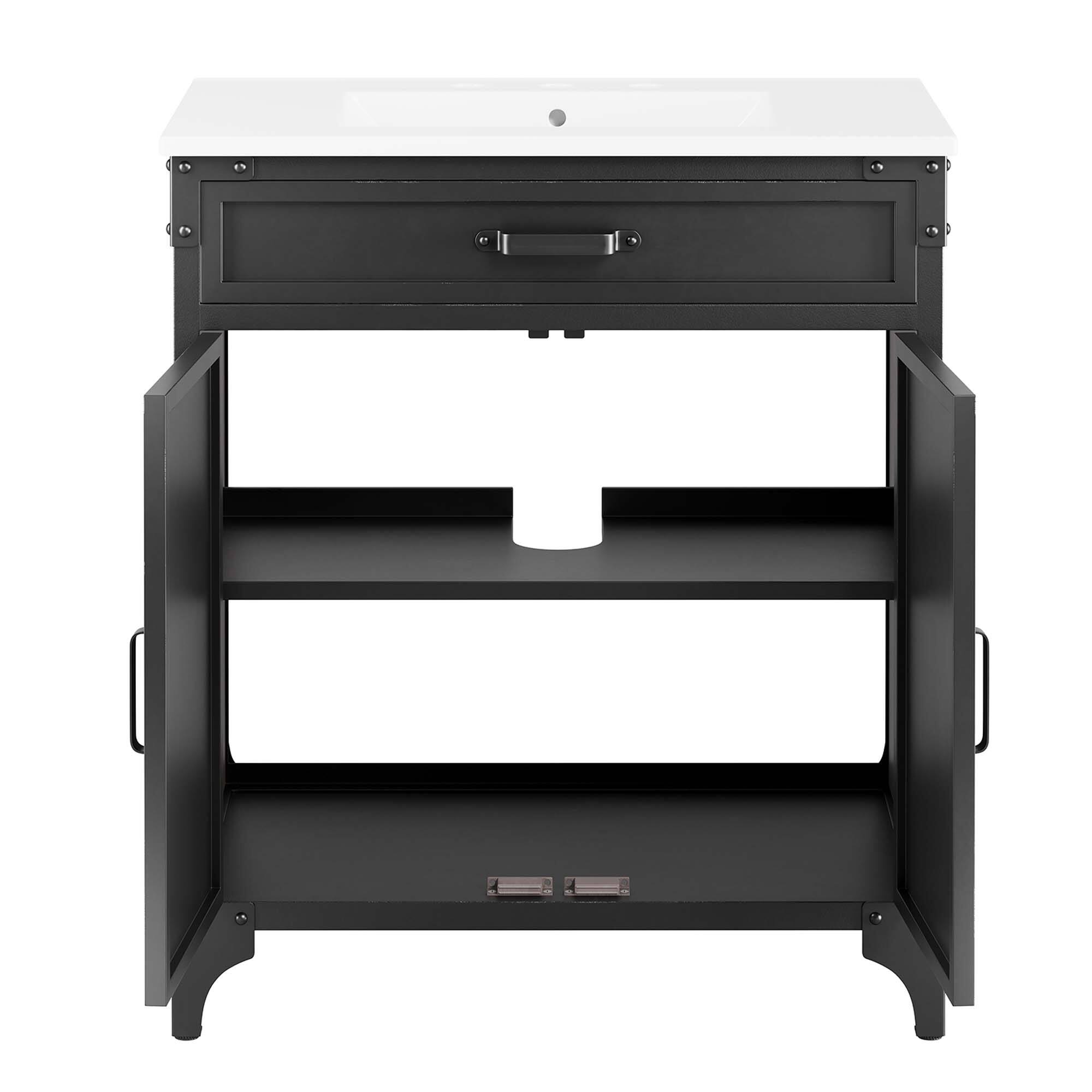 Alt View 10. Modway - Steamforge Bathroom Vanity Basin Included by Modway - White Black.