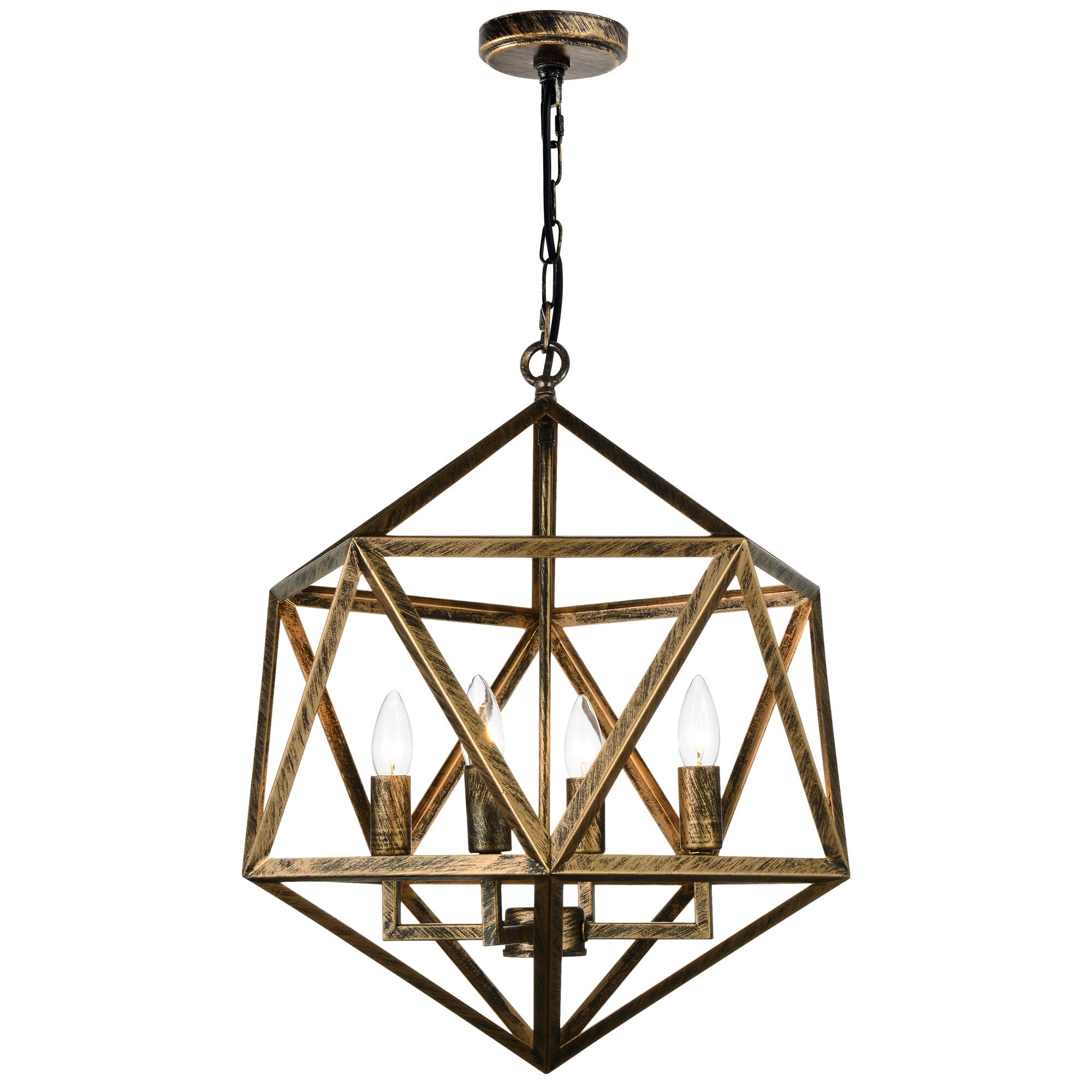 CWI Lighting - Amazon 4 Light Up Pendant With Finish - Antique Forged Copper