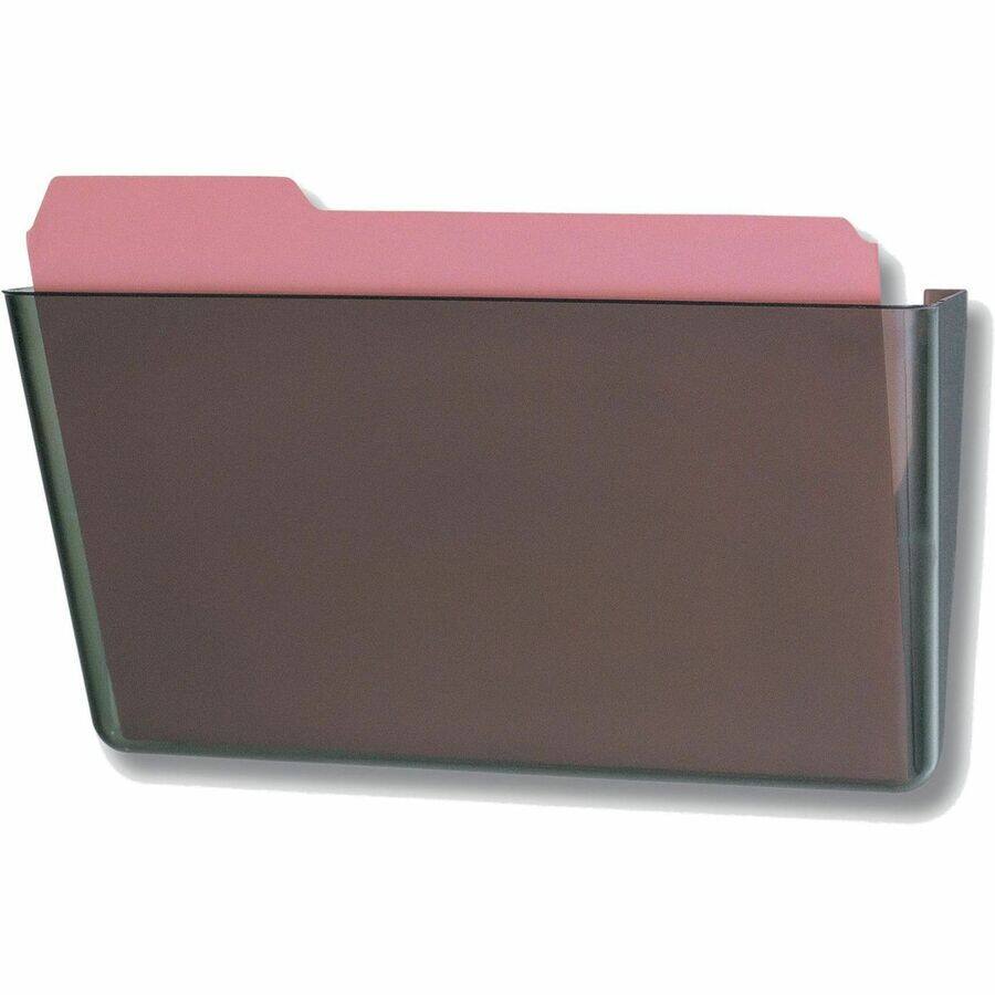Angle. Officemate - Officemate 21431 File Holder Wall Mountable Letter Size Hortizontal Smoke - Horizontal - 7" Height x 13" Width x 4.12" D.