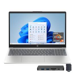 HP - 15.6" Touchscreen Laptop,AMD Ryzen 3 7320U,8GB RAM,256GB SSD+288GB Dock Set,AMD Radeon Graphics,Win 11 Pro - Silver