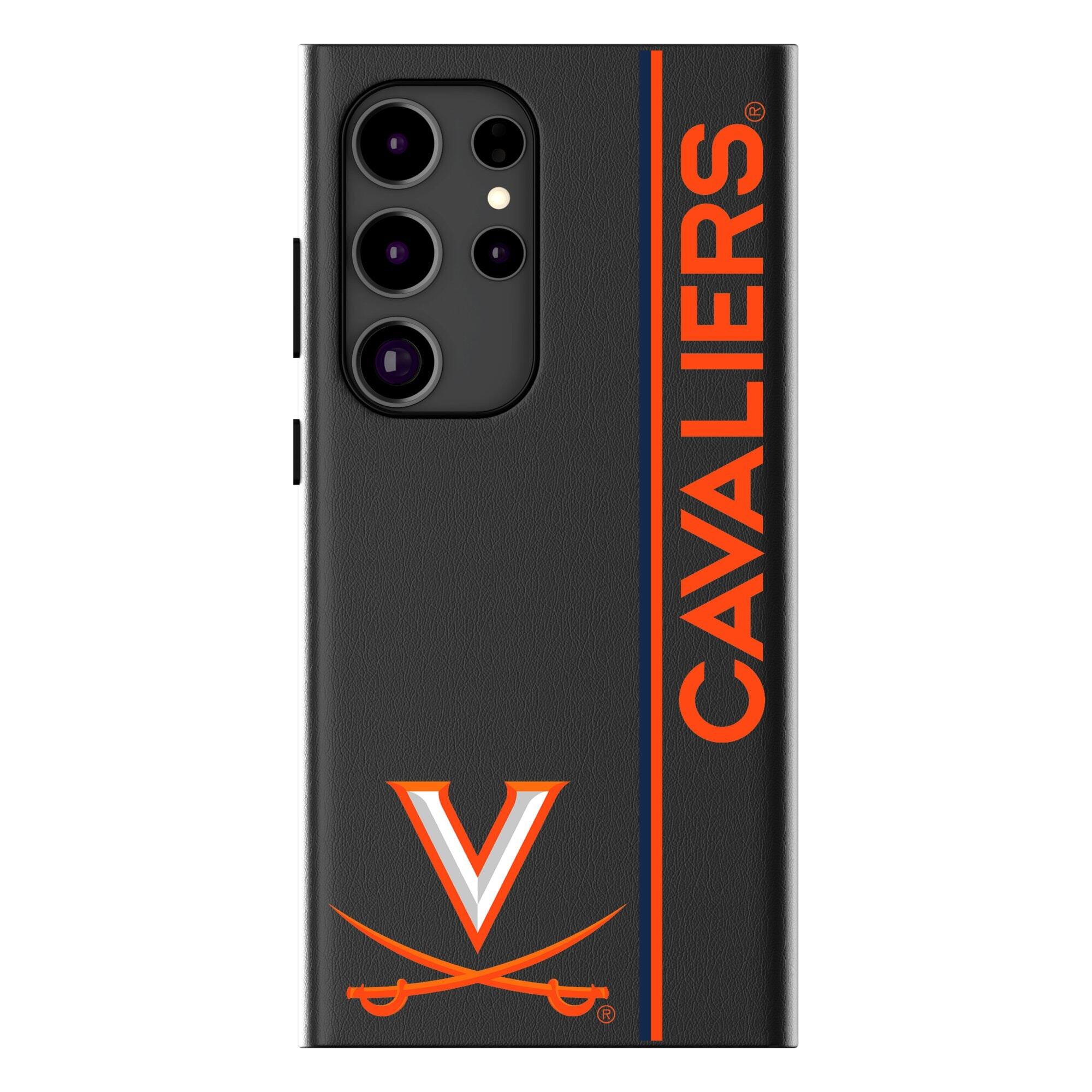 Front. Keyscaper - Virginia Cavaliers Galaxy Magnetic Bump Case - S24 Ultra - Black.