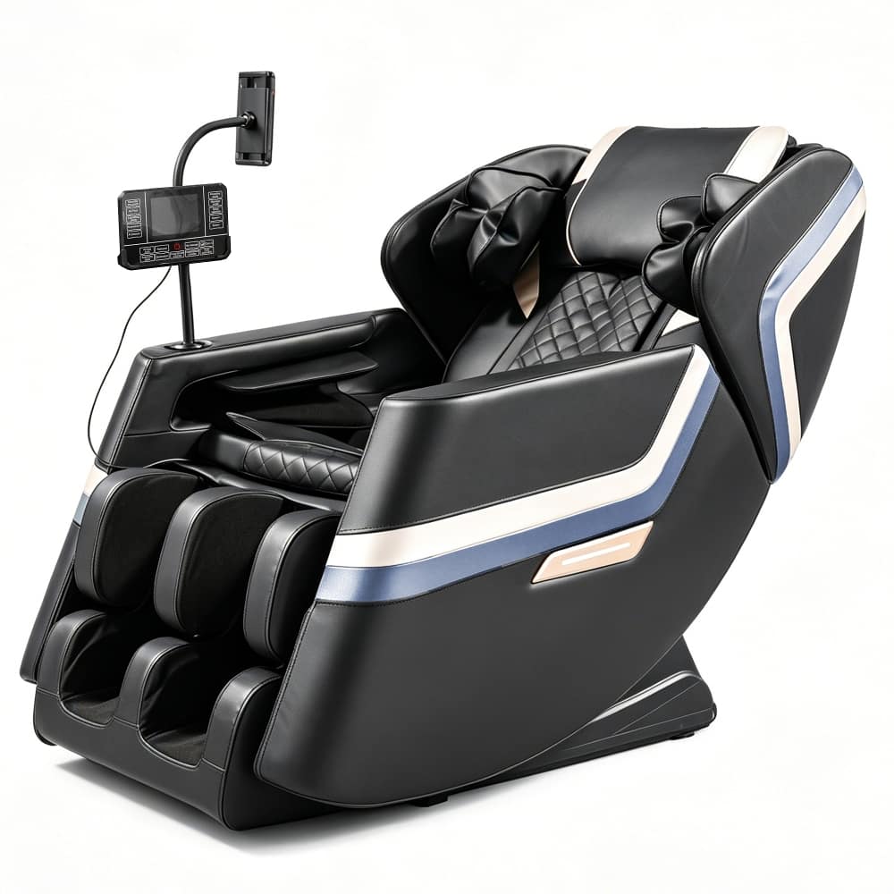 Ropilly - Zero Gravity Massage Chair Full Body Air Pressure Recliner with Heating - Black