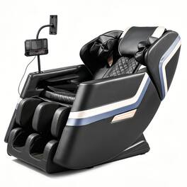Ropilly - Zero Gravity Massage Chair Full Body Air Pressure Recliner with Heating - Black