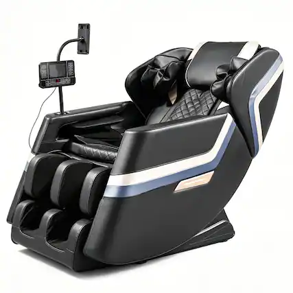 Front. Ropilly - Ropilly Zero Gravity Massage Chair Full Body Air Pressure Recliner with Heating - Black.