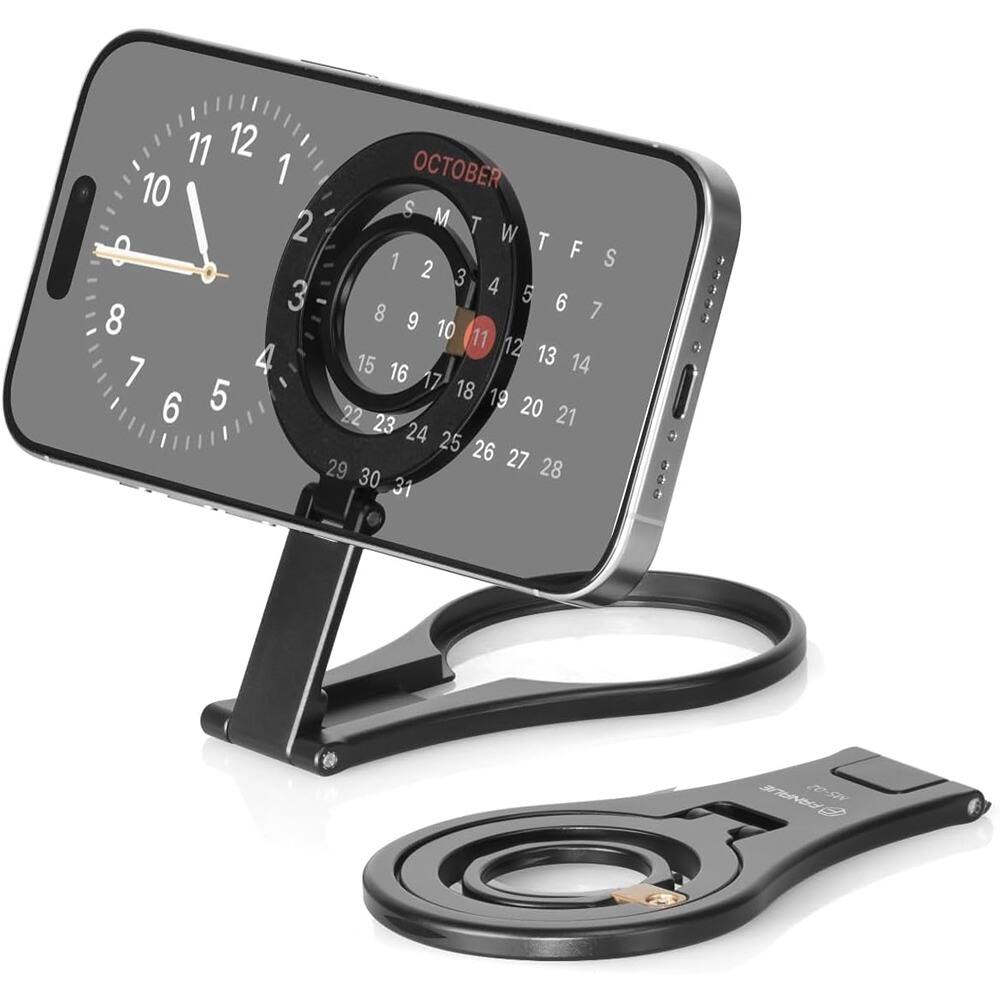 PARKER SLATER - Foldable Magnetic Phone Ring Holder – Desk Stand for iPhone - Black